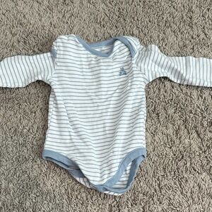 GAP Blue and White Striped Bodysuit